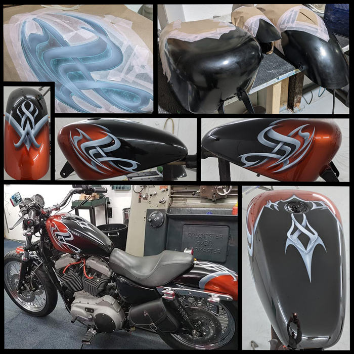 Tribal Orange Harley Davidson